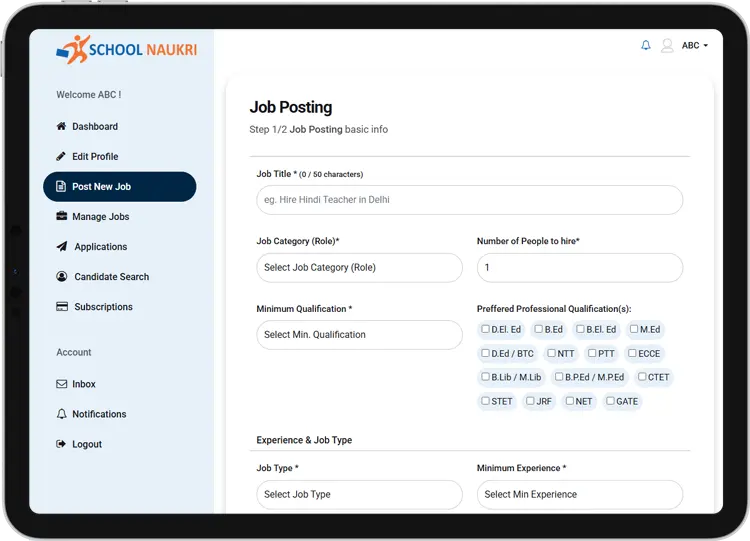 SchoolNaukri Post free Job