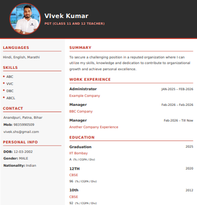 Acent Resume Template