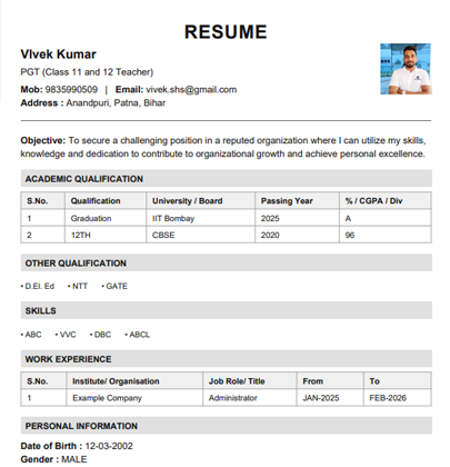 Minimalist Resume Template