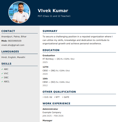 Star Resume Template