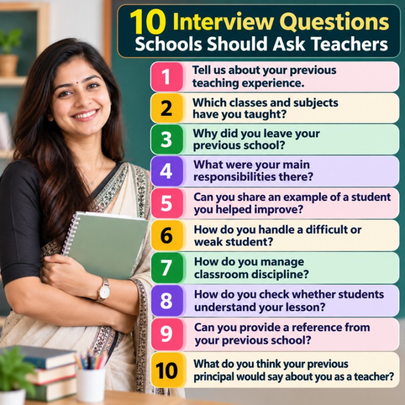 10 interview questions schools should ask teachers – SchoolNaukri teacher interview guide for evaluating experience, classroom skills and credibility