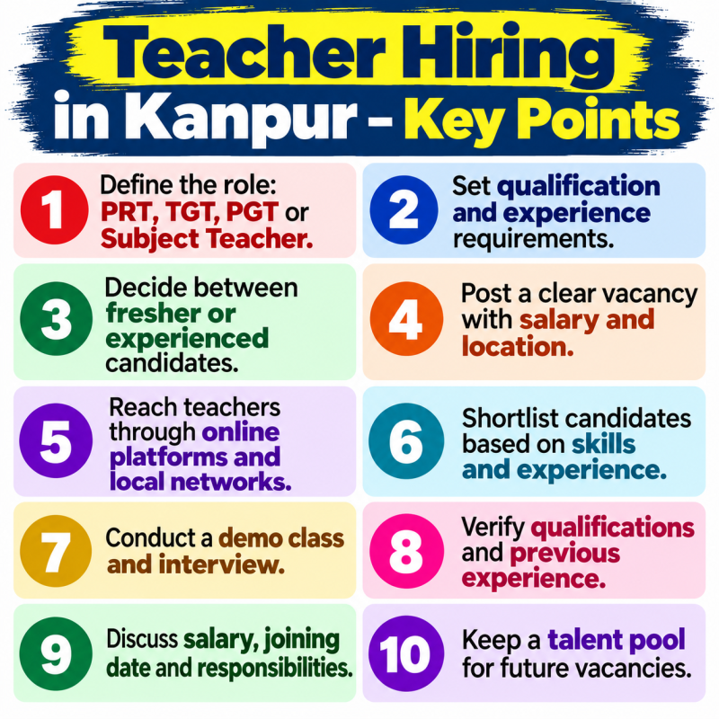 Teacher hiring in Kanpur – key points for schools to recruit qualified teachers